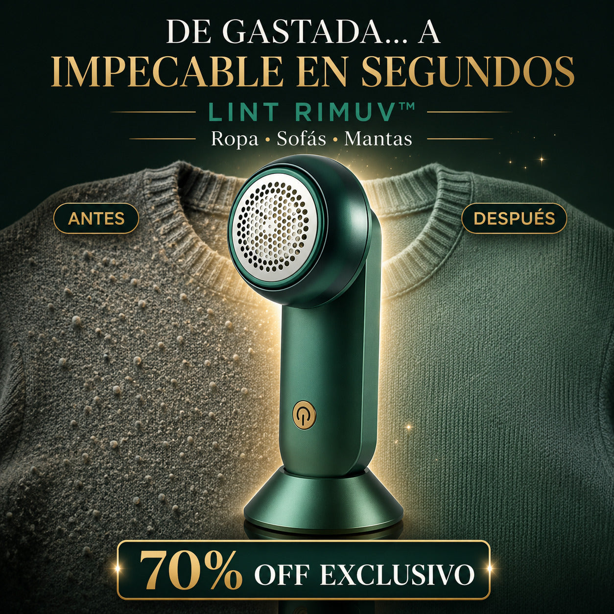 LINT RIMUV™ – Quitapelusas Recargable que Deja tu Ropa Como Nueva