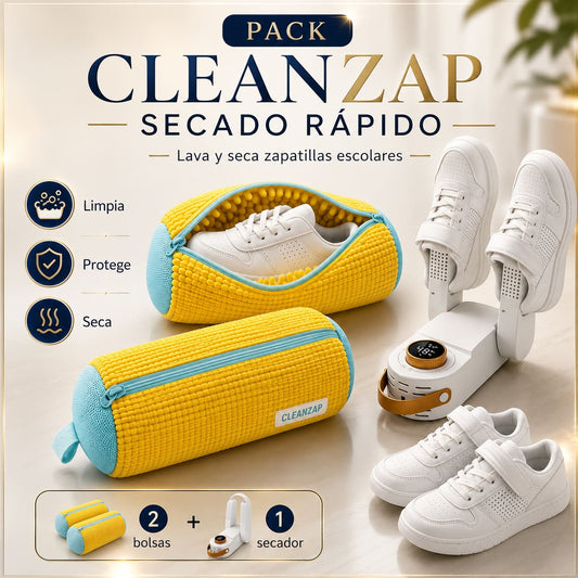 PACK CLEANZAP - 2 Bolsas para Lavar Calzados + 1 Maquina de Secado Rápido