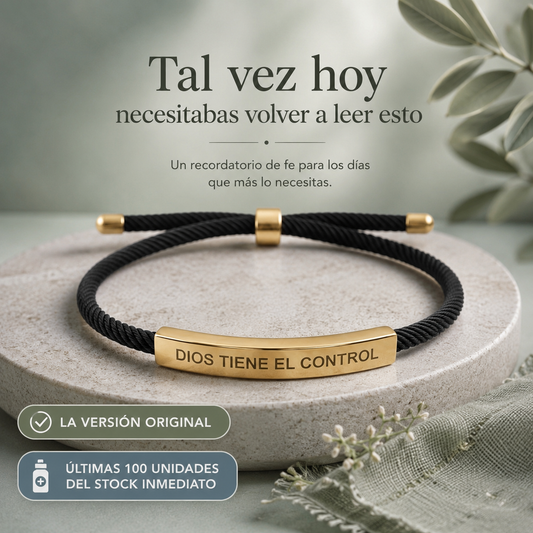 Pulsera Dios Tiene el Control - Bañada en Oro 14K