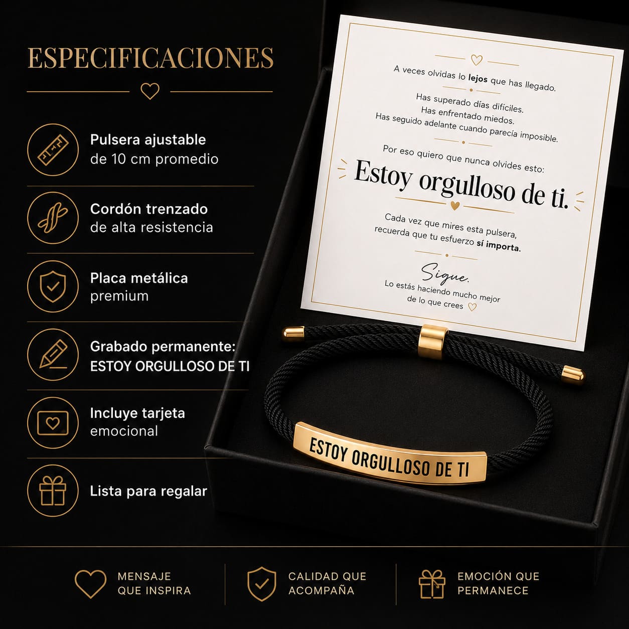 Pulsera Estoy Orgulloso de Ti - Un recordatorio de Amor y Amistad