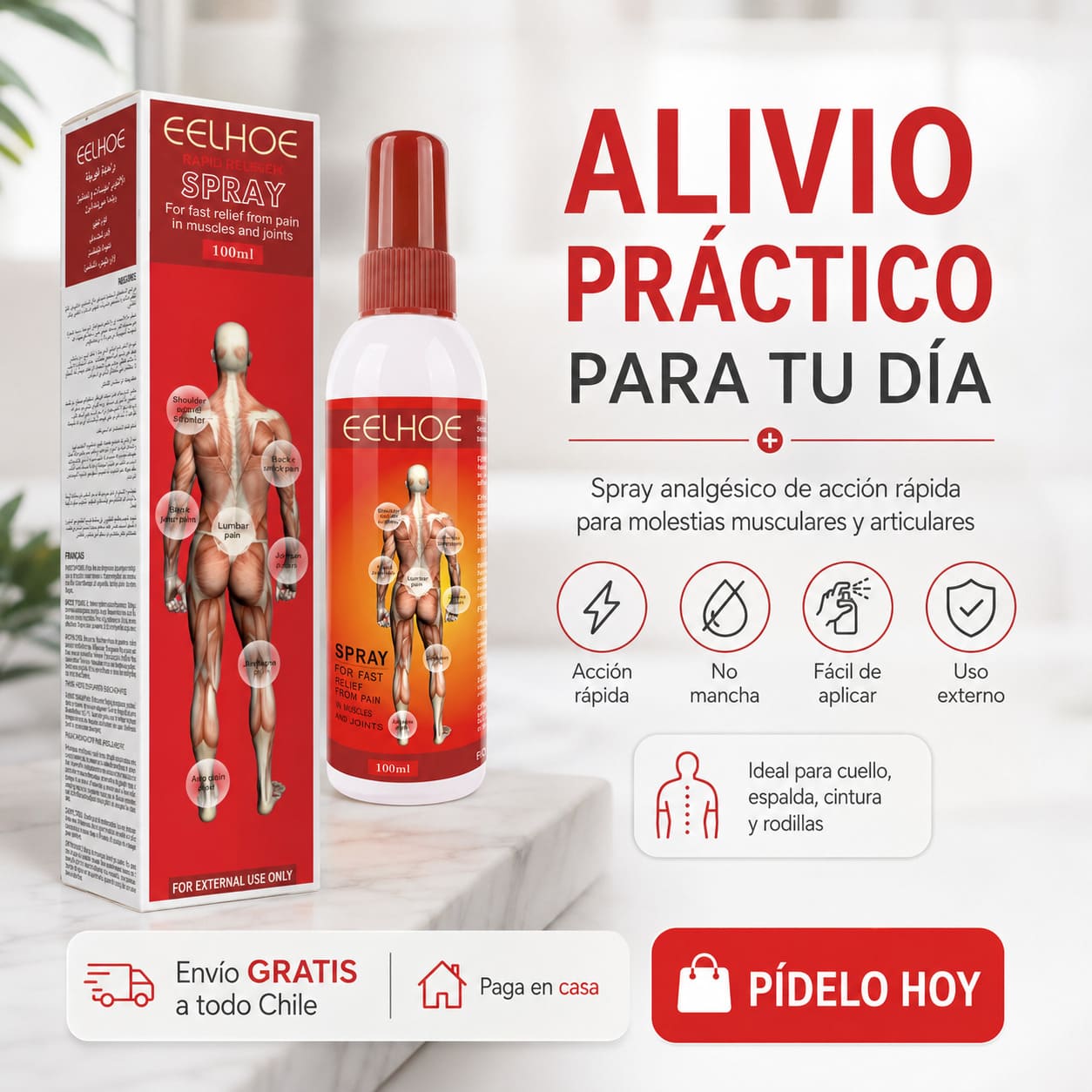 Spray Analgésico para Dolores Musculares y Articulaciones - Alivio en Minutos