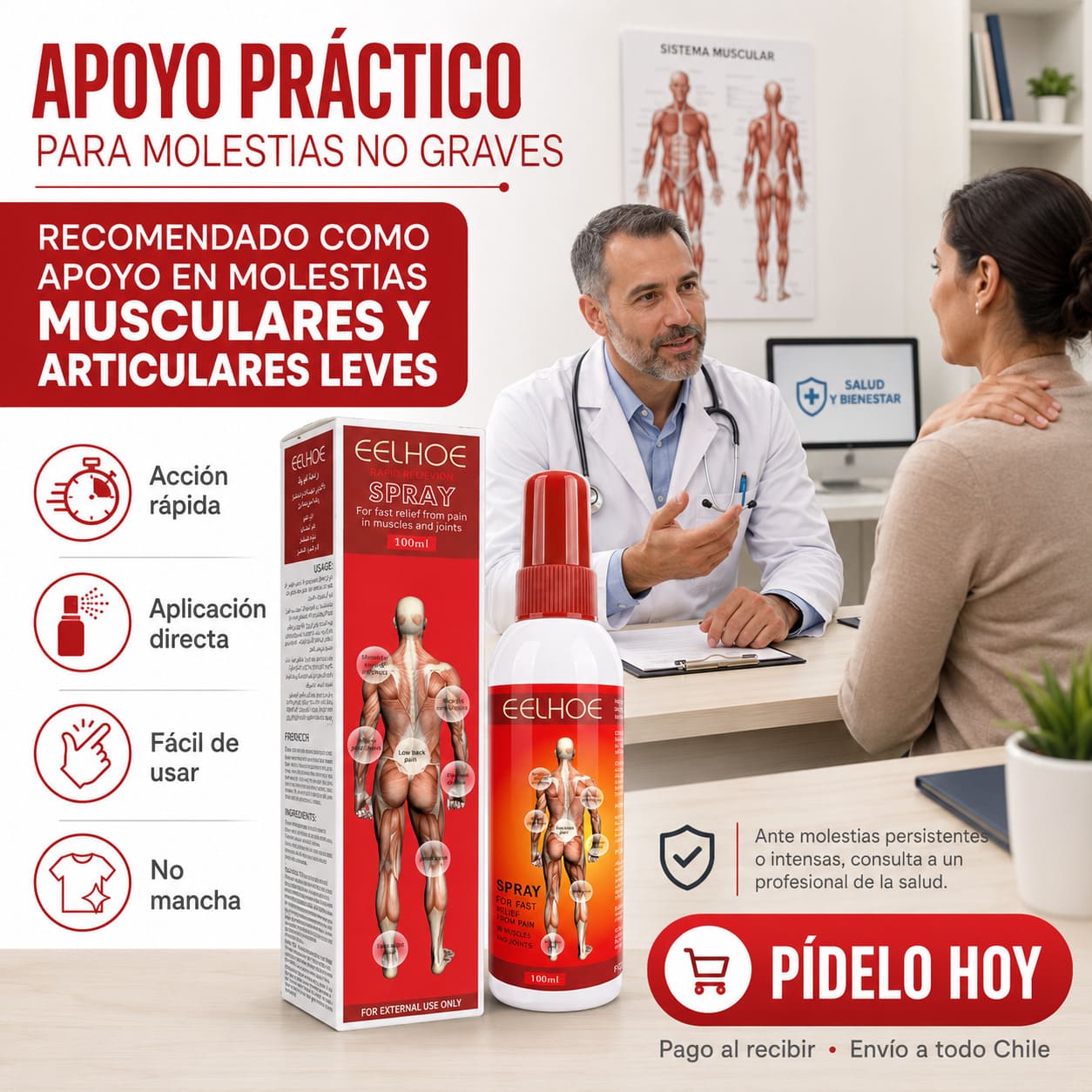 Spray Analgésico para Dolores Musculares y Articulaciones - Alivio en Minutos