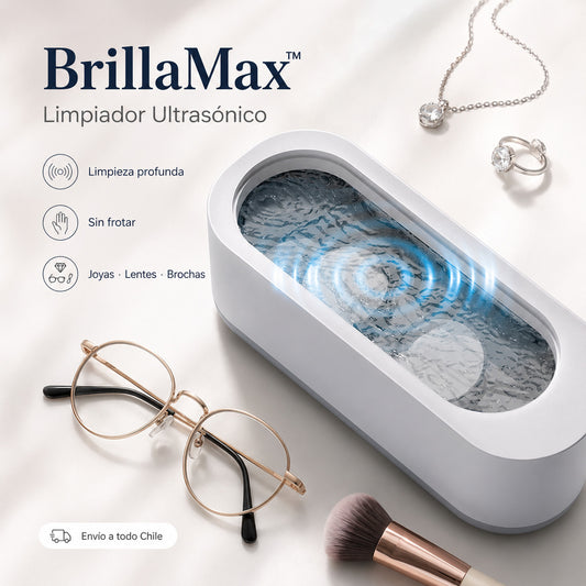 BrillaMax - Limpiador Ultrasónico de Joyas, Lentes y Brochas - En 3 Minutos como nuevos
