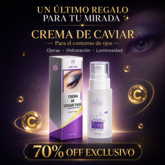 Crema de CAVIAR BLANQUEADORA de Contorno de Ojos - Piel Suave y Tersa en minutos